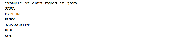enum types in java